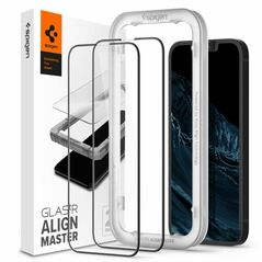 Spigen Folie pentru iPhone 13 / 13 Pro / iPhone 14 (set 2) - Spigen Glass.TR Align Master - Black 8809811851243 έως 12 άτοκες Δόσεις