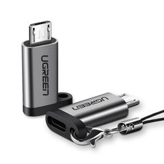 Ugreen Adaptor Micro-USB la Type-C,  FCP, QC 2.0, 480Mbps - Ugreen (50590)  - Gray 6957303855902 έως 12 άτοκες Δόσεις