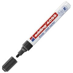 Edding Chalk Marker 4095 Μαρκαδόρος Μαύρος Μαυροπίνακα Υγρής Κιμωλίας για Γυαλί Στρογγυλή Μύτη (4-4095001) (EDD4-4095001) έως 12 άτοκες Δόσεις