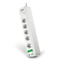 APC Πολύπριζο Ασφαλείας 5 Θέσεων Schuko με 2 USB Θύρες Λευκό (PM5U-GR) (APCPM5U-GR) έως 12 άτοκες Δόσεις