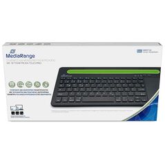 MediaRange Rechargeable Wireless Multi Device Bluetooth Keyboard with 78 keys, touchpad & Tablet slot (Black) (MROS131-GR) έως 12 άτοκες Δόσεις