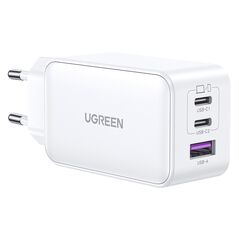 Ugreen Incarcator Priza USB-A QC 3.0, 2xUSB-C PD GaN 65W, 3.25A - Ugreen Nexode (15334) - White 6941876213344 έως 12 άτοκες Δόσεις