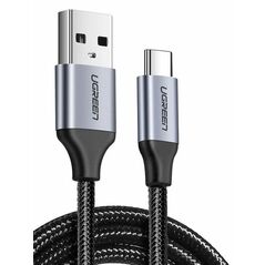 UGREEN Nickel-plated USB-C cable QC3.0 UGREEN 0.25m with aluminium plug (Black) 017747 έως και 12 άτοκες δόσεις