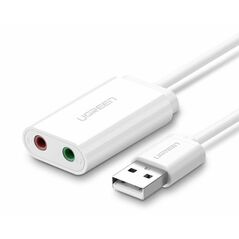 UGREEN External USB audio card UGREEN 15cm (white) 017737 έως και 12 άτοκες δόσεις