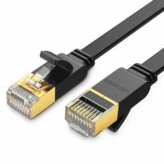 UGREEN Flat network cable UGREEN NW106 Ethernet RJ45, Cat.7, STP, 8m (Black) 023434 έως και 12 άτοκες δόσεις