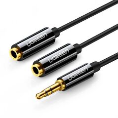UGREEN AUX audio splitter 3.5mm jack cable UGREEN AV123, 25cm (black) 024301 έως και 12 άτοκες δόσεις