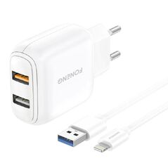 Foneng Fast charger Foneng 2x USB EU36 + USB Lightning cable 045511 έως και 12 άτοκες δόσεις