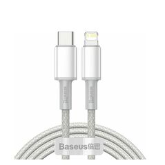 Baseus High Density Braided USB-C to Lightning Cable 20W Λευκό 2m (CATLGD-A02) (BASCATLGDA02) έως 12 άτοκες Δόσεις