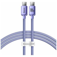 Baseus Crystal Shine Braided USB 2.0 Cable USB-C male - USB-C male Μωβ 1.2m (CAJY000605) (BASCAJY000605) έως 12 άτοκες Δόσεις