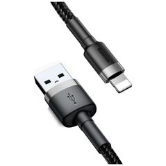 Baseus Cafule Braided USB to Lightning Cable Μαύρο 3m (CALKLF-RG1) (BASCALKLFRG1) έως 12 άτοκες Δόσεις