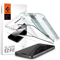 Spigen Folie pentru iPhone 15 Pro Max (set 2) - Spigen Glas.TR EZ FIT - Black 8809896751971 έως 12 άτοκες Δόσεις