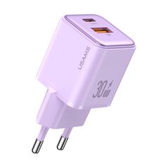 USAMS Incarcator Priza USB-C PD20W, USB-A QC3.0 - USAMS (US-CC189) - Purple 6958444904979 έως 12 άτοκες Δόσεις