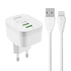 LDNIO Wall charger  LDNIO A201 2USB +  Lightning cable 042563 5905316141629 A201 Lightning έως και 12 άτοκες δόσεις