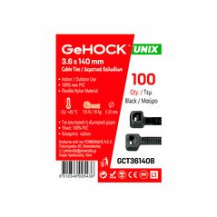 Gehock Δεματικά σε Μαύρο Χρώμα 3.6x140mm Gehock 136140 έως 12 Άτοκες Δόσεις
