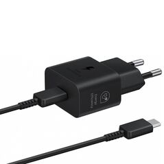 Samsung Samsung - Original Wall Charger T2510 (EP-T2510XBEGEU) - Type-C 25W, Quick Charger with Cable USB-C - Black (Blister Packing) 8806094912029 έως 12 άτοκες Δόσεις