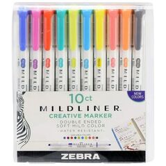 Zebra Mildliner Double Ended Creative Marker Bold & Fine Point 10 Pack (ZB-78501) (ZEB78501) έως 12 άτοκες Δόσεις