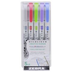 Zebra Mildliner Double Ended Marker Bold & Fine Point 5 Pack Cool & Refined Set (ZB-78205) (ZEB78205) έως 12 άτοκες Δόσεις