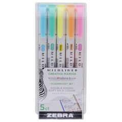 Zebra Mildliner Double Ended Creative Marker Bold & Fine Point 5 Pack Fluorescent Set (ZB-78105) (ZEB78105) έως 12 άτοκες Δόσεις