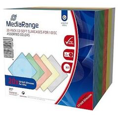 MediaRange CD Soft Slimcase for 1 Disc 5.0mm Assorted Colours (20 Pack) (MRBOX37) έως 12 άτοκες Δόσεις