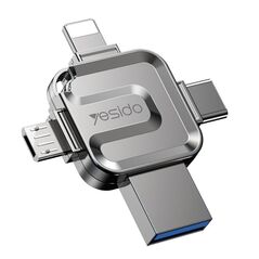 Yesido Yesido - Memory Stick 4in1 (FL15) - OTG, USB, Type-C, Micro-USB, Lightning, 5Gbps, 256GB - Grey  έως 12 άτοκες Δόσεις