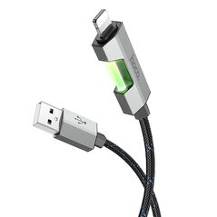 Hoco Cablu USB la Lightning, 1.2m - Hoco Regent Colorful (U123) - Black 6942007608459 έως 12 άτοκες Δόσεις
