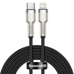 Baseus Cablu Type-C to Lightning, Fast Charging PD20W, 480Mbps, 2.4A, 1m - Baseus Cafule Series Metal (CATLJK-A01) - Black 6953156202061 έως 12 άτοκες Δόσεις