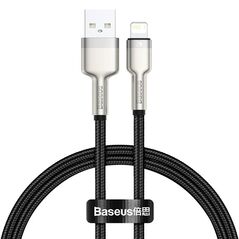 Baseus Cablu USB la Lightning, 2.4A, 480Mbps, 25cm - Baseus Cafule Series Metal (CALJK-01)  - Black 6953156202238 έως 12 άτοκες Δόσεις