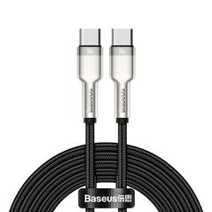 Baseus Cablu Type-C to Type-C, Super Fast Charge, 100W, 480Mbps, 20V, 5A, 2m - Baseus Cafule Series Metal (CATJK-D01) - Black 6953156202368 έως 12 άτοκες Δόσεις