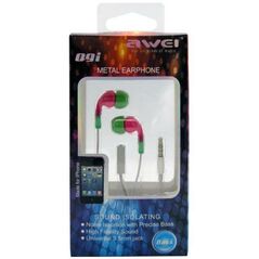 Hands Free Stereo Awei Q9i Apple iPhone 6 3.5mm με Μικρά Ακουστικά & On/Off Ροζ-Πράσινο 6954284078924 6954284078924 έως και 12 άτοκες δόσεις