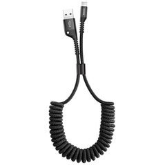 Baseus Spring-loaded cable Lightning 1m 2A Black (CALSR-01) (BASCALSR-01) έως 12 άτοκες Δόσεις