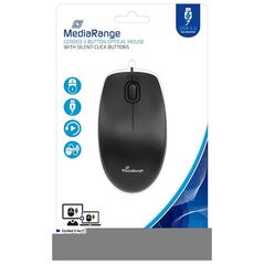 MediaRange Optical Mouse Corded 3-Button Silent-click (Black, Wired) (MROS212) έως 12 άτοκες Δόσεις