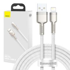 Baseus USB cable for Lightning Baseus Cafule, 2.4A, 2m (white) 025091 6953156202290 CALJK-B02 έως και 12 άτοκες δόσεις