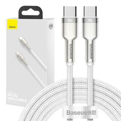 Baseus Cable USB-C to USB-C Baseus Cafule, 100W, 2m (white) 025145 6953156202375 CATJK-D02 έως και 12 άτοκες δόσεις