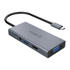 Orico Adapter Hub Orico 5-in-1, HDMI 4K + USB 3.0 + VGA + AUX + USB-C PD 60W 029342 6936761809481 MC-U501P-GY-BP έως και 12 άτοκες δόσεις