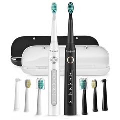 FairyWill Sonic toothbrushes with head set and case FairyWill FW-507 (Black and white) 031183 6973734202665 FW-507 black&white έως και 12 άτοκες δόσεις