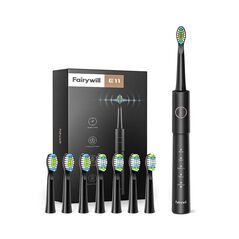 FairyWill Sonic toothbrush with head set FairyWill FW-E11 (Black) 031730 6973734200050 FW- E11black+8heads έως και 12 άτοκες δόσεις