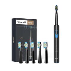 FairyWill Sonic toothbrush with head set FairyWill FW-E6 (Black) 032818 6973734200043 6EUFWE6+6BK έως και 12 άτοκες δόσεις