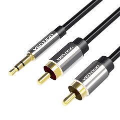 Vention 2xRCA cable (Cinch) jack to 3.5mm Vention BCFBF 1m (black) 051109 6922794734340 BCFBF έως και 12 άτοκες δόσεις