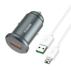 Foneng Car charger Foneng C15, USB, 4A + cable USB to Micro USB (grey) 045571 6970462516262 C15 Micro έως και 12 άτοκες δόσεις
