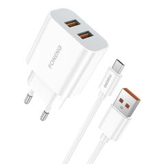 Foneng Fast charger Foneng 2x USB EU45 + USB Micro cable 045514 6970462518679 EU45 Micro έως και 12 άτοκες δόσεις