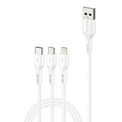 Foneng Foneng X36 3in1 USB to USB-C / Lightning / Micro USB Cable, 2.4A, 2m (White) 045621 6970462515333 X36 3 in 1 / White έως και 12 άτοκες δόσεις