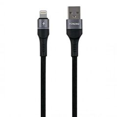 Foneng USB cable for Lightning Foneng X79, LED, braided, 3A, 1m (black) 045633 6970462517856 X79 iPhone έως και 12 άτοκες δόσεις
