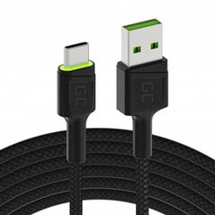 Green Cell Cable USB - USB-C Green Cell GC Ray, 120cm, green LED, with Ultra Charge, QC 3.0 048452 5903317227755 KABGC06 έως και 12 άτοκες δόσεις