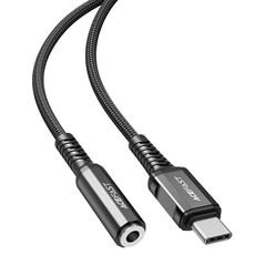 Acefast Adapter USB-C to mini jack 3,5mm Acefast C1-07 18cm (black) 048683 6974316280606 C1-07 black έως και 12 άτοκες δόσεις