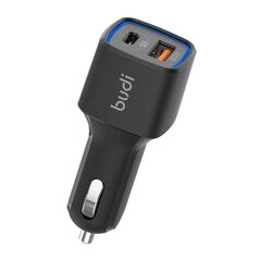 Budi Budi LED Car Charger, USB + USB-C, 18W, PD + QC 3.0 (Black) 050571 6971536923115 065T έως και 12 άτοκες δόσεις