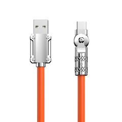 Dudao USB to USB-C rotating cable Dudao L24AC 120W 1m (orange) 052477 6973687248376 L24AC έως και 12 άτοκες δόσεις