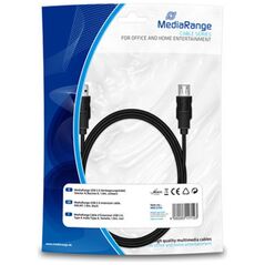 Καλώδιο MediaRange USB 2.0 Extension AM/AF 1.8M Black (MRCS154) έως 12 άτοκες Δόσεις