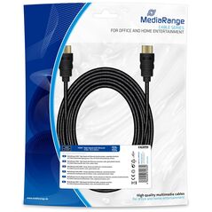 Καλώδιο MediaRange HDMI High Speed with Ethernet connection, gold-plated contacts, 10.2 Gbit/s data transfer rate, 5.0m, cotton, black (MRCS211) έως 12 άτοκες Δόσεις