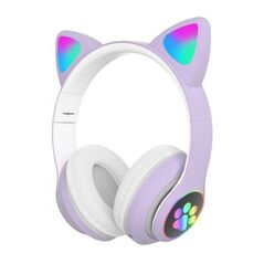 Ασύρματα Ακουστικά Κεφαλής CAT STN-28 με LED & SD Card για Παιδιά Cat Ears Μωβ 5901313581024 5901313581024 έως και 12 άτοκες δόσεις