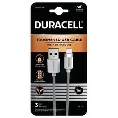 Καλώδιο Σύνδεσης USB 2.0 Duracell Braided Kevlar USB A σε Micro USB 1m Λευκό 5056304310302 5056304310302 έως και 12 άτοκες δόσεις